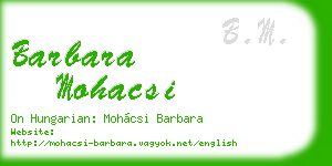 barbara mohacsi business card