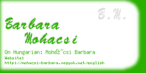 barbara mohacsi business card